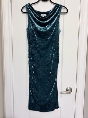 Ivy & Blu Crushed Velvet Cowl Neck Dress, Sz 10